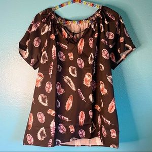 Black feather blouse